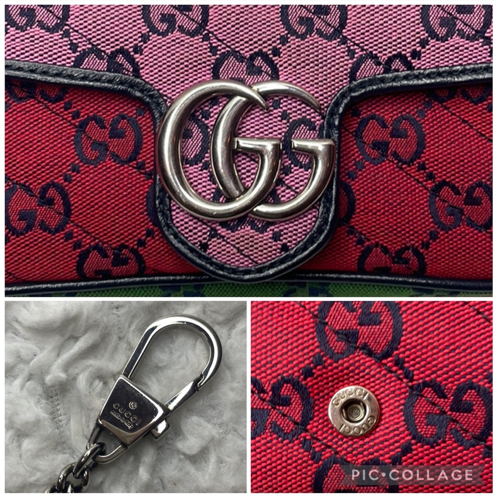 Gucci Guccissima GG Marmont Multicolor Colorblock Quilted Super Mini Bag 476433 - Picture 6 of 17